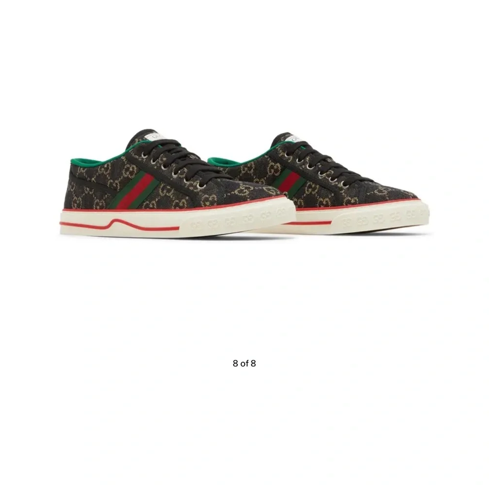 Gucci Men's Black and Red Stripe Sneakers - Picture 4 of 10